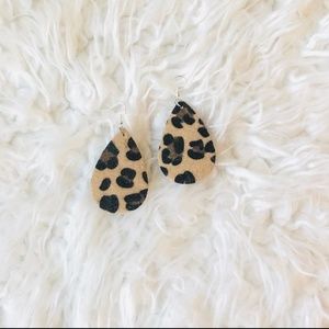Leopard Print Oversized Teardrop Earrings